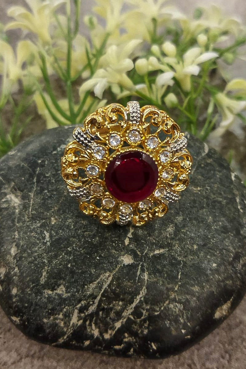 Opal Maroon Stone Ring