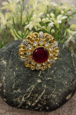 Opal Maroon Stone Ring