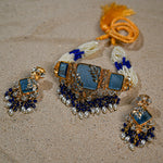 Blue Doublet Stone Choker set