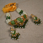 Green Doublet Stone Choker Set