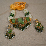 Green Doublet Stone Choker Set