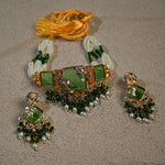 Green Doublet Stone Choker Set