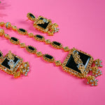 Black Square Metallic Mala Set