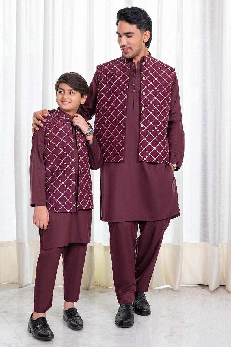 Deep Plum Waistcoat Combo