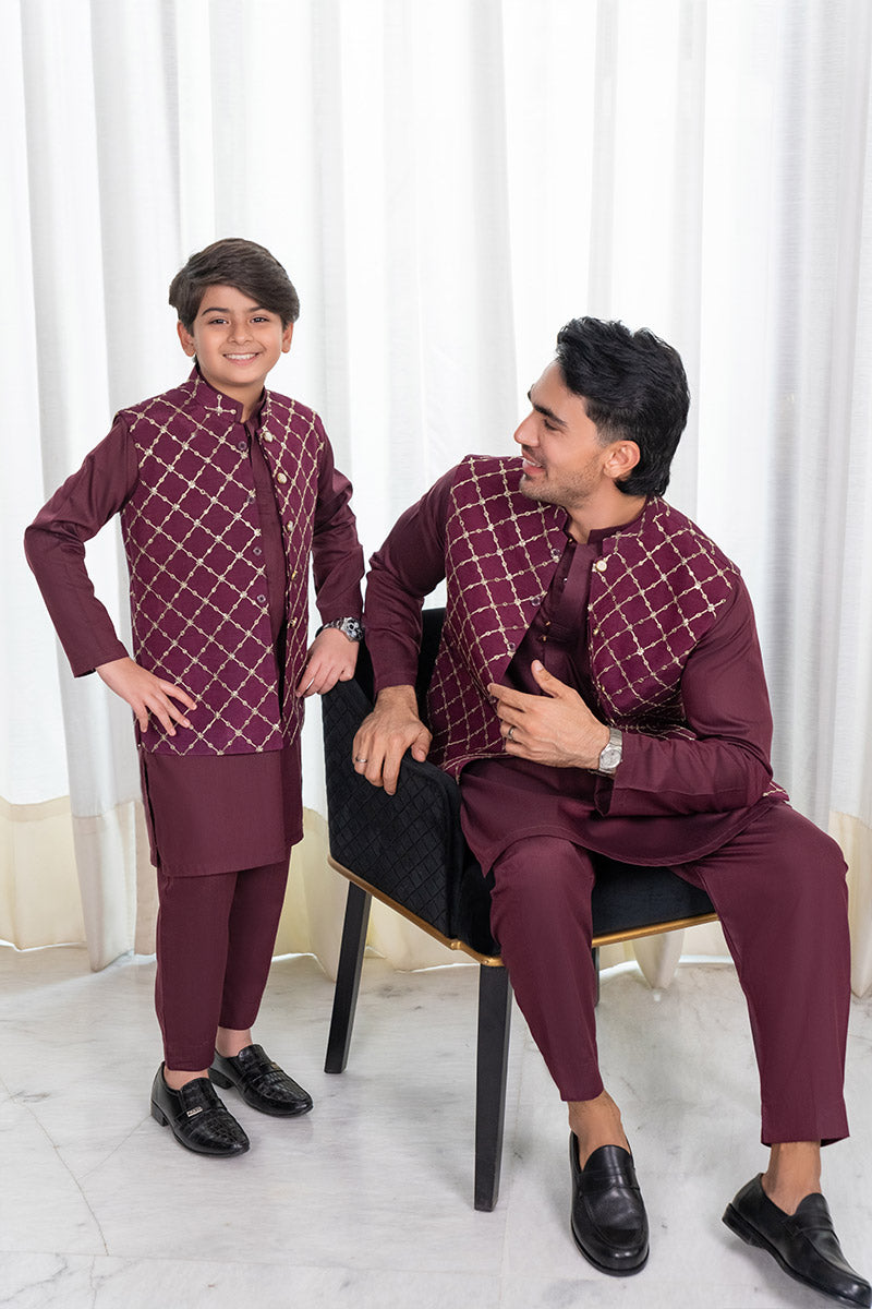 Deep Plum Waistcoat Combo