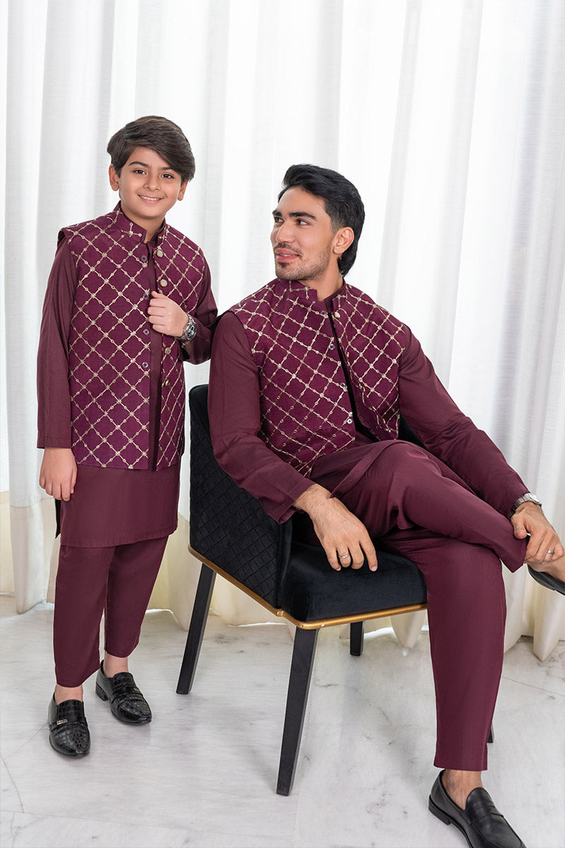 Deep Plum Waistcoat Combo