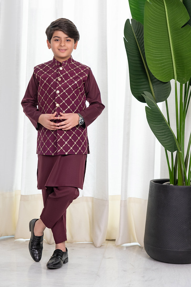 Deep Plum Waistcoat Kids