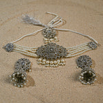 Silver Jhumki Choker set