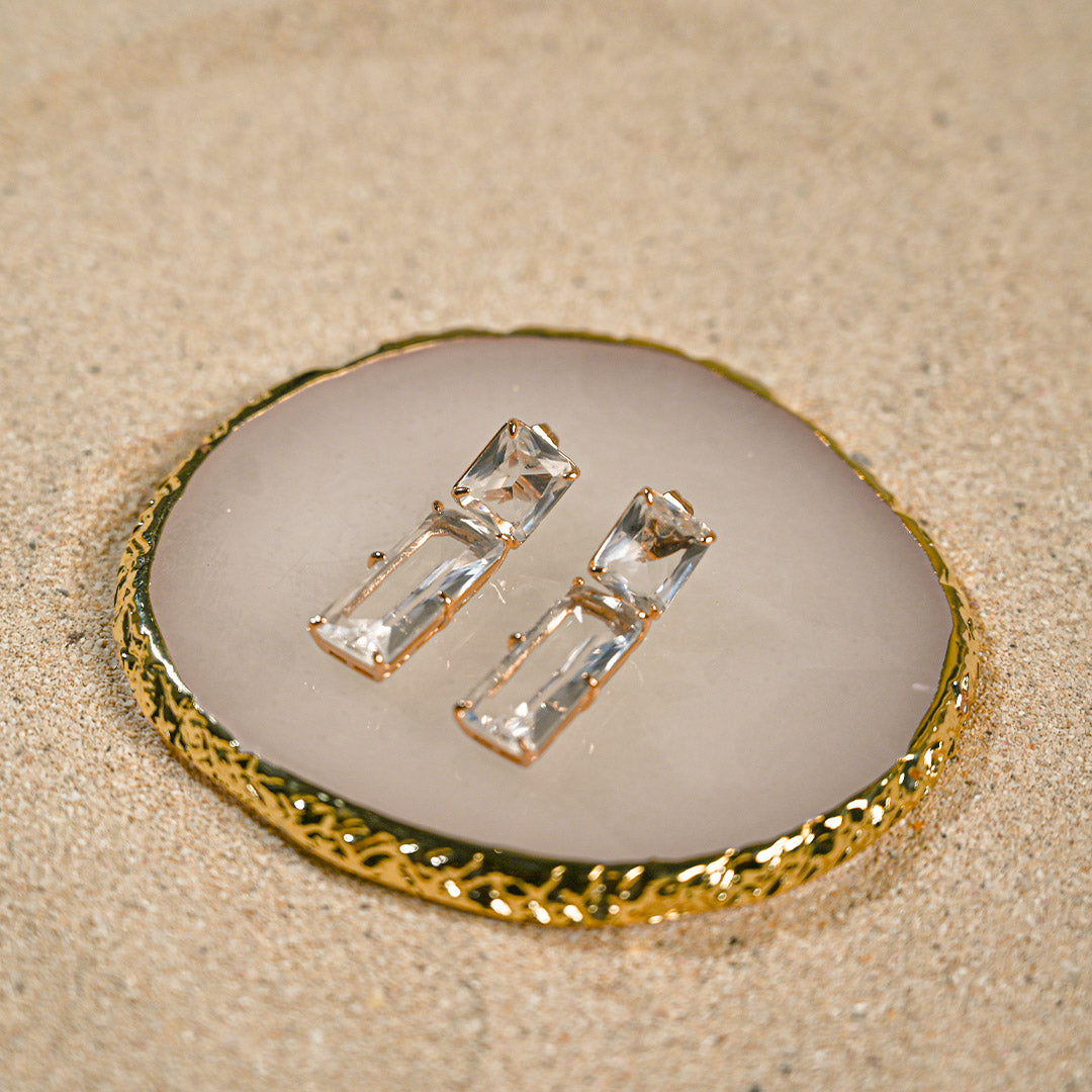 Clear Cylinder Earrings