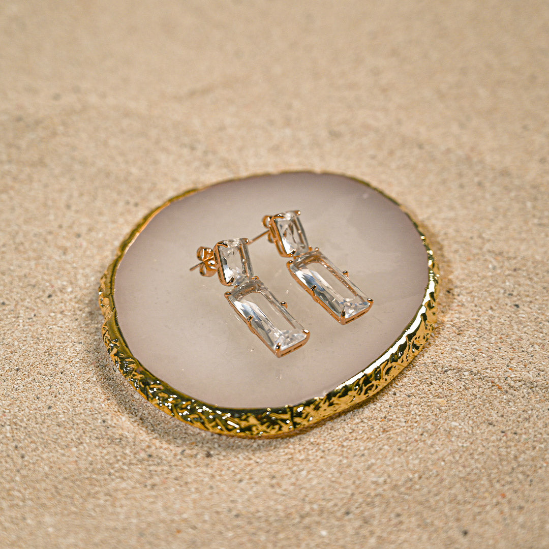 Clear Cylinder Earrings