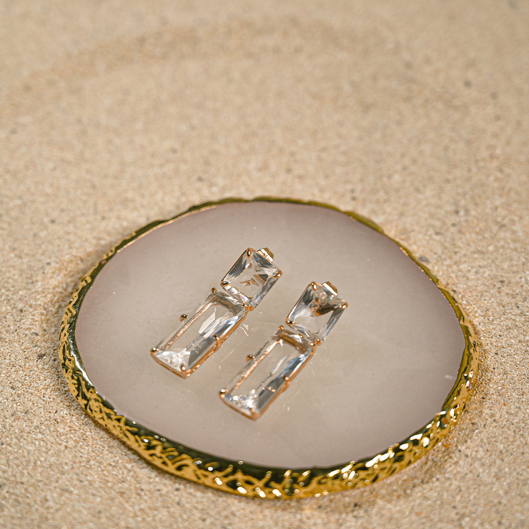 Clear Cylinder Earrings