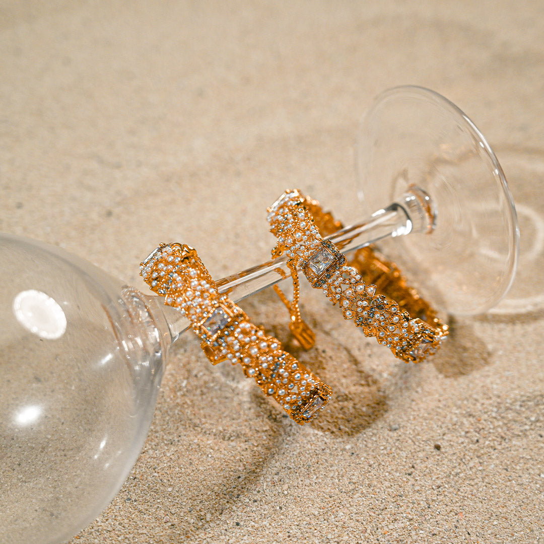 Pearl Zircon Bangles