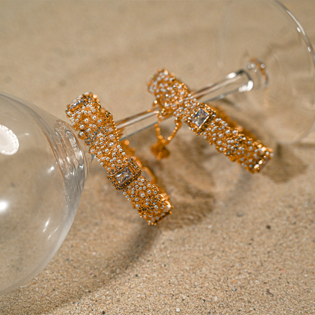 Pearl Zircon Bangles