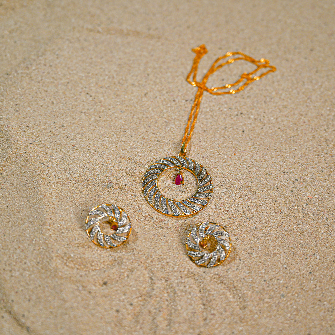 Ruby stone sphere set