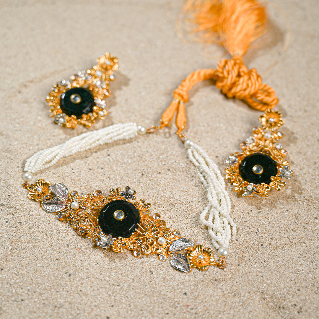 Egyptian Black Stone choker set