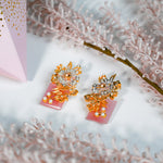 Dusty Pink 3D Floral Earrings