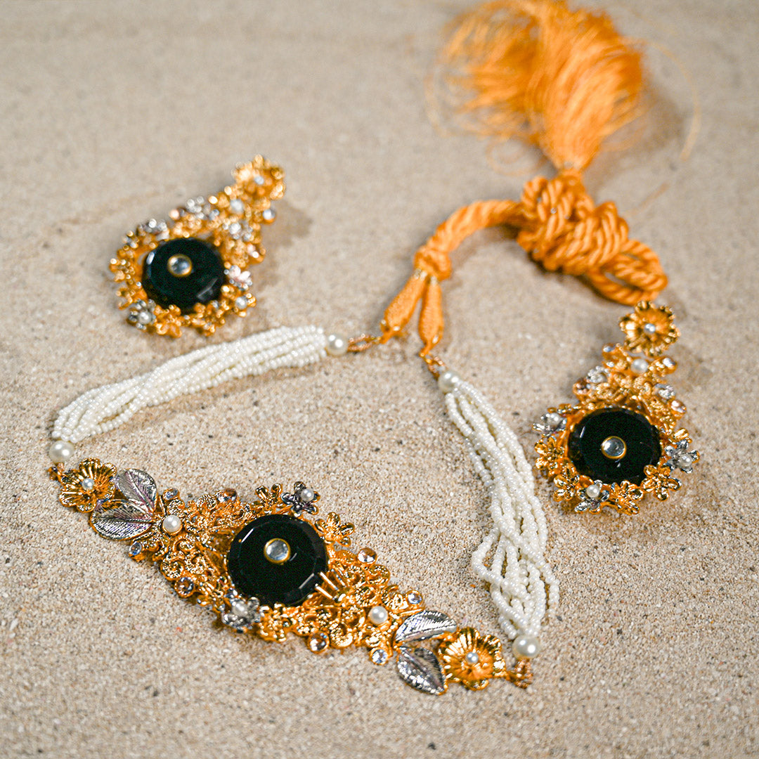 Egyptian Black Stone choker set