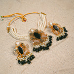 Black almond Choker set