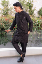 Embroidered Black Kurta