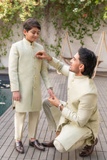 Lime Gold Sherwani Combo