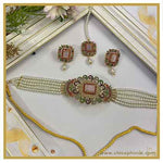 Dusty Pink Mini Pearl choker set