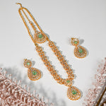 Sea green Gold Stone Mala set