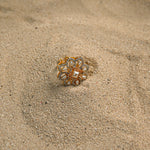 Floral White Pearl Kundan Ring