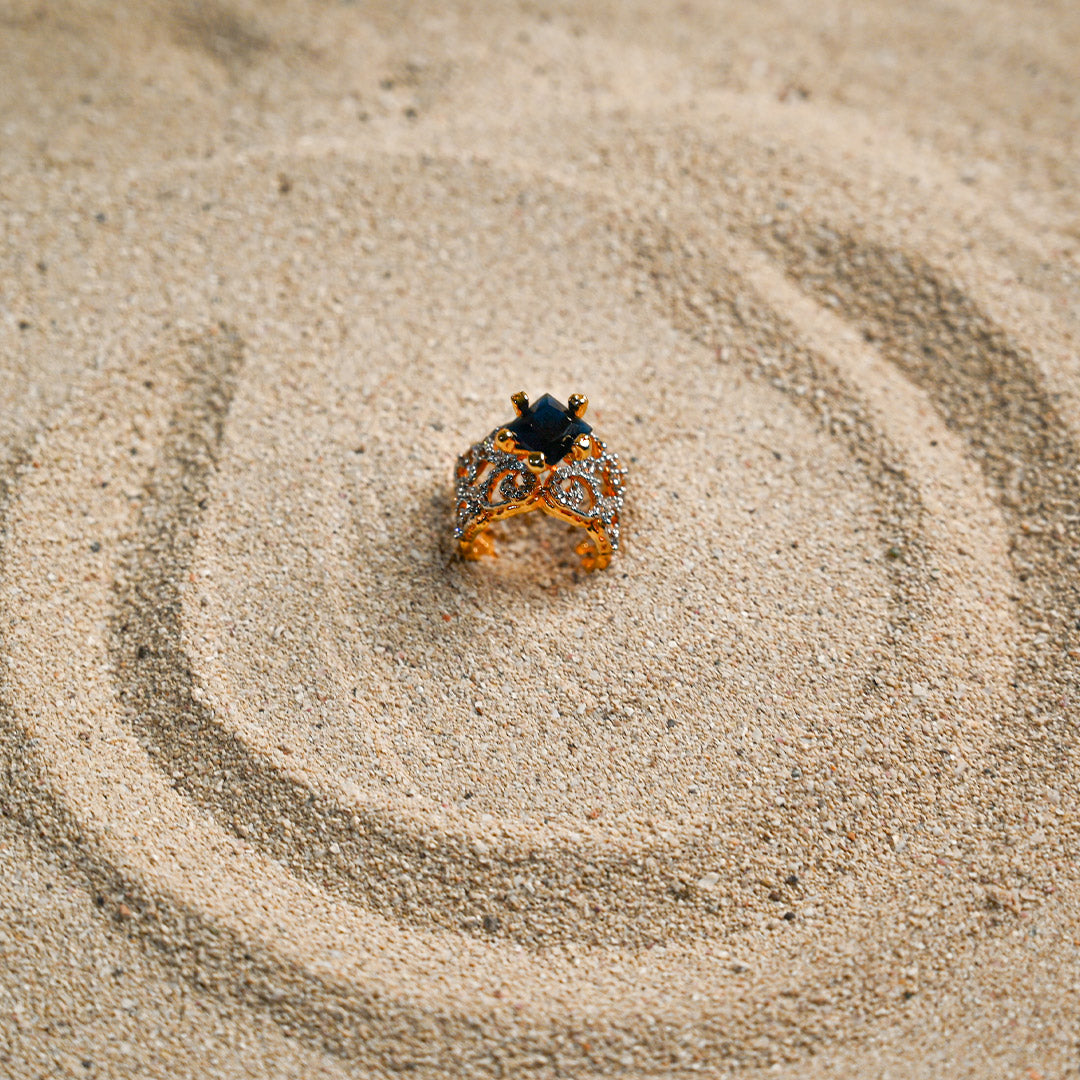 Blue Diamond Drop Ring