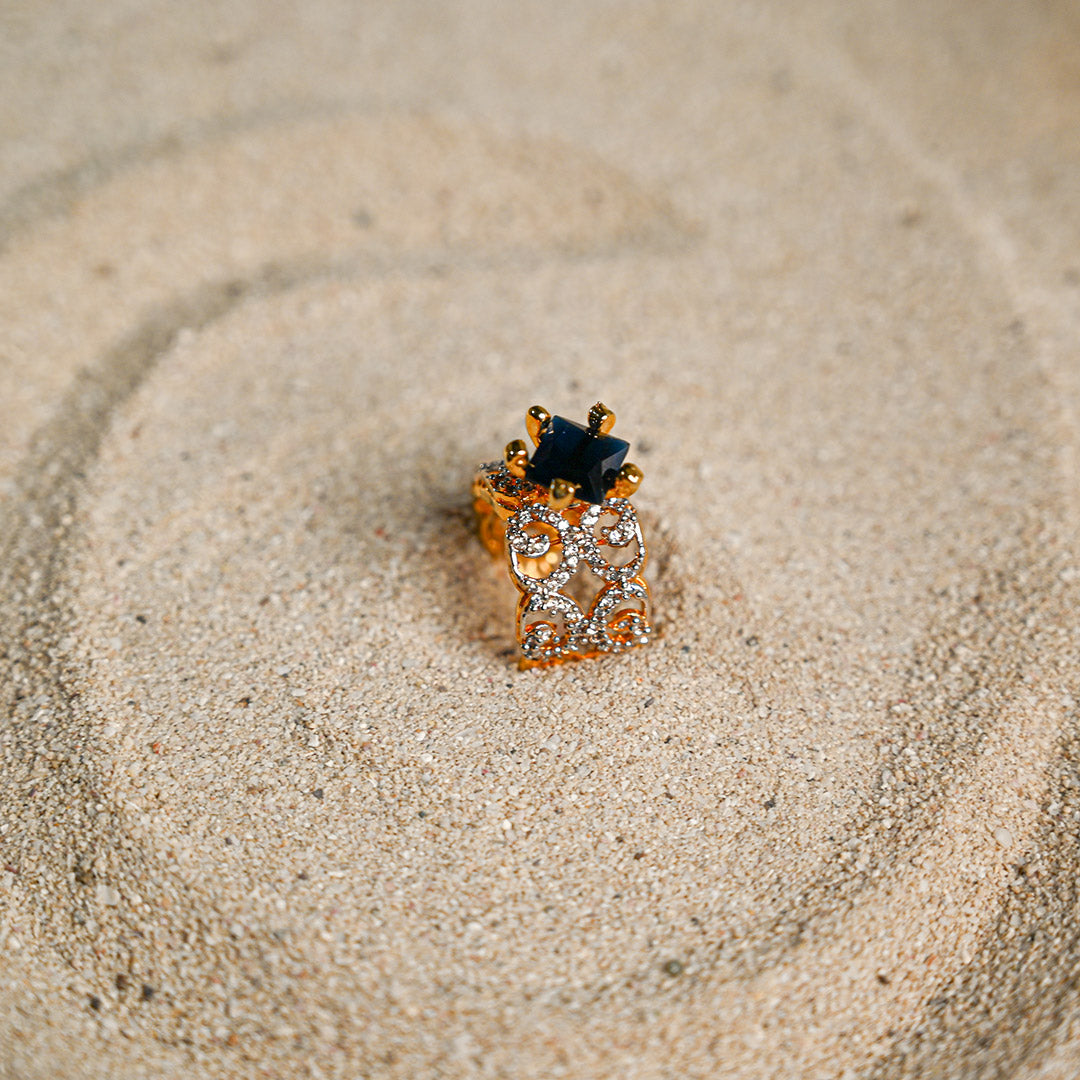 Blue Diamond Drop Ring