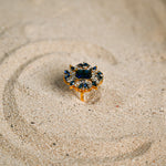 Navy Blue Crystal Ring