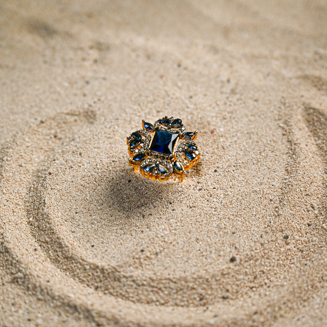 Navy Blue Crystal Ring