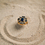 Navy Blue Crystal Ring