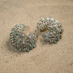 Chic Sea Green Silver Earrings