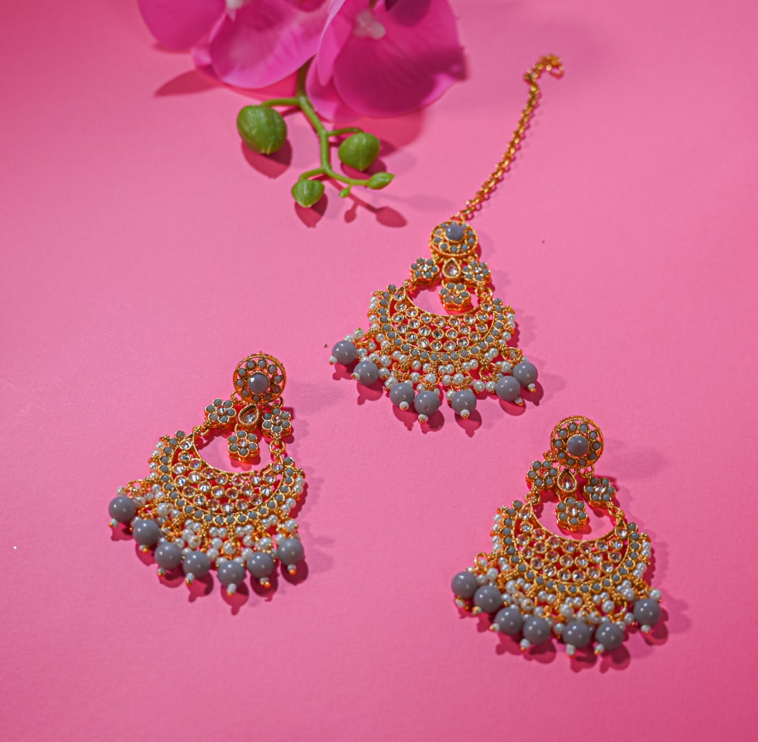 Grey Chand bali ET set