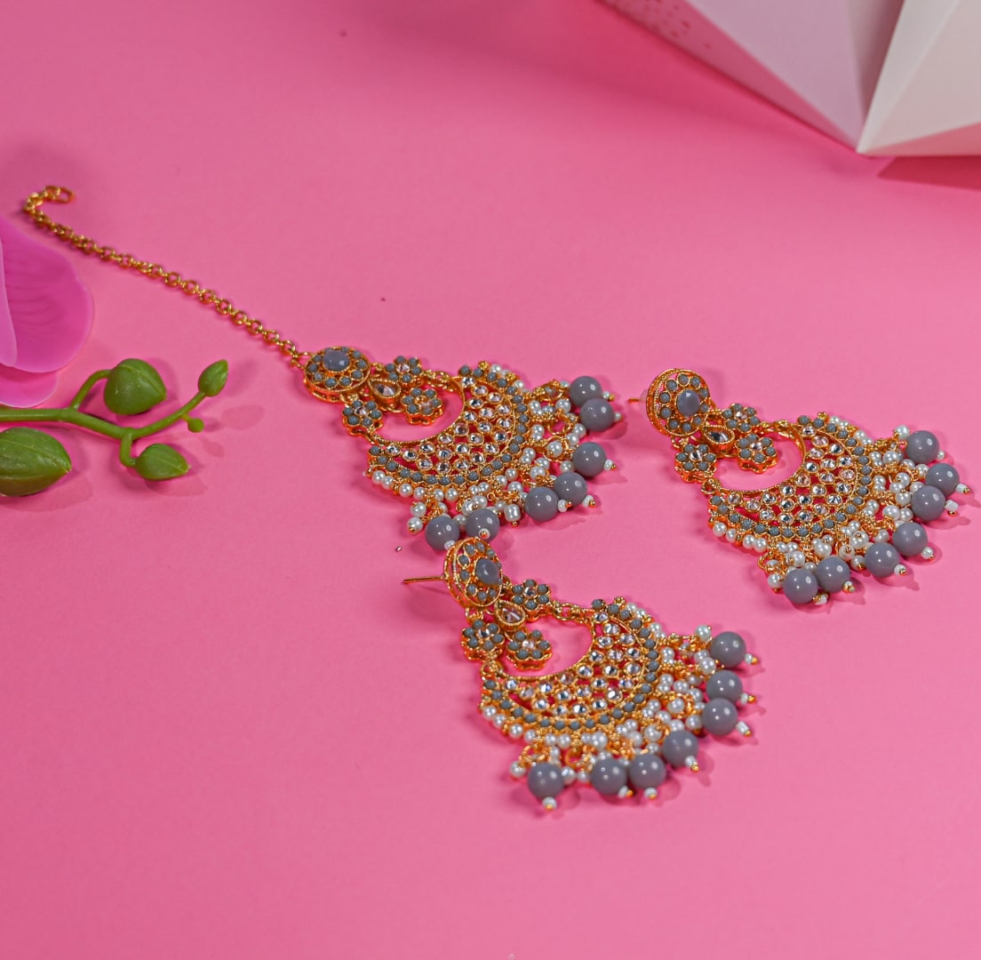 Grey Chand bali ET set