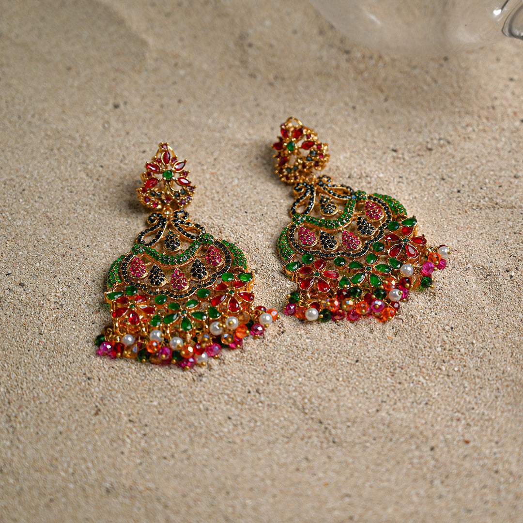 Nauratan Green Dome Earrings