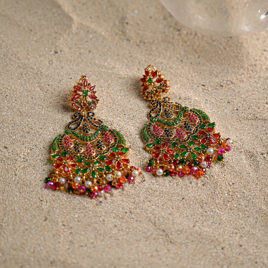 Nauratan Green Dome Earrings