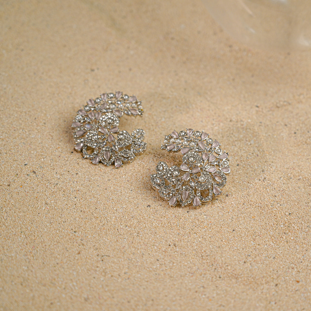 Chic Silver Pink Earrings