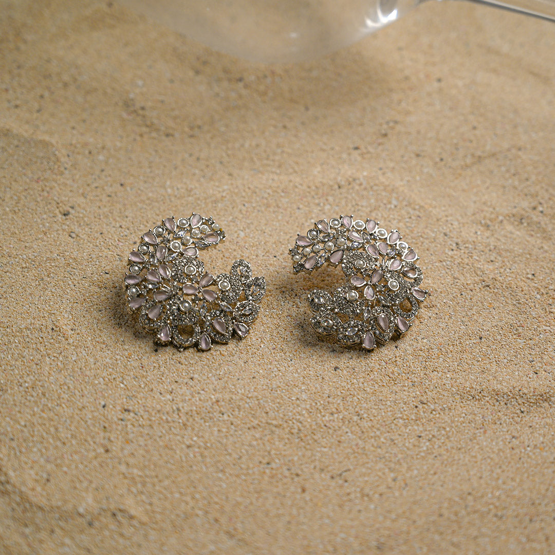 Chic Silver Pink Earrings