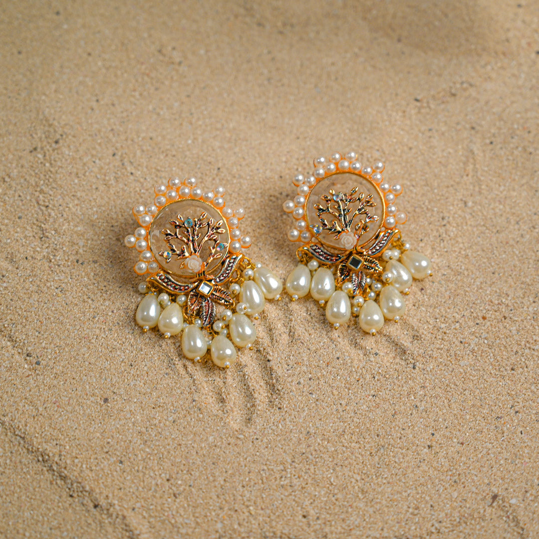 Pearl gold tree Earrings