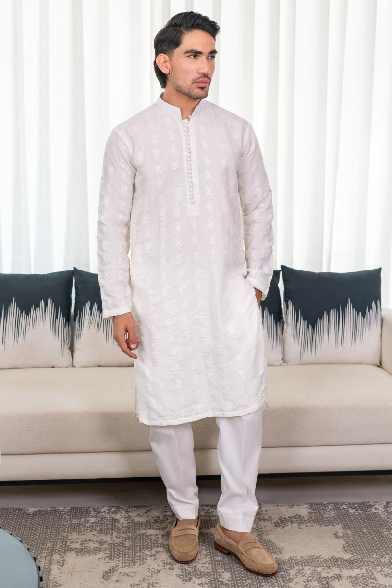 White Embroidered kurta