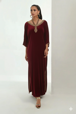 Maroon Velvet Kaftan