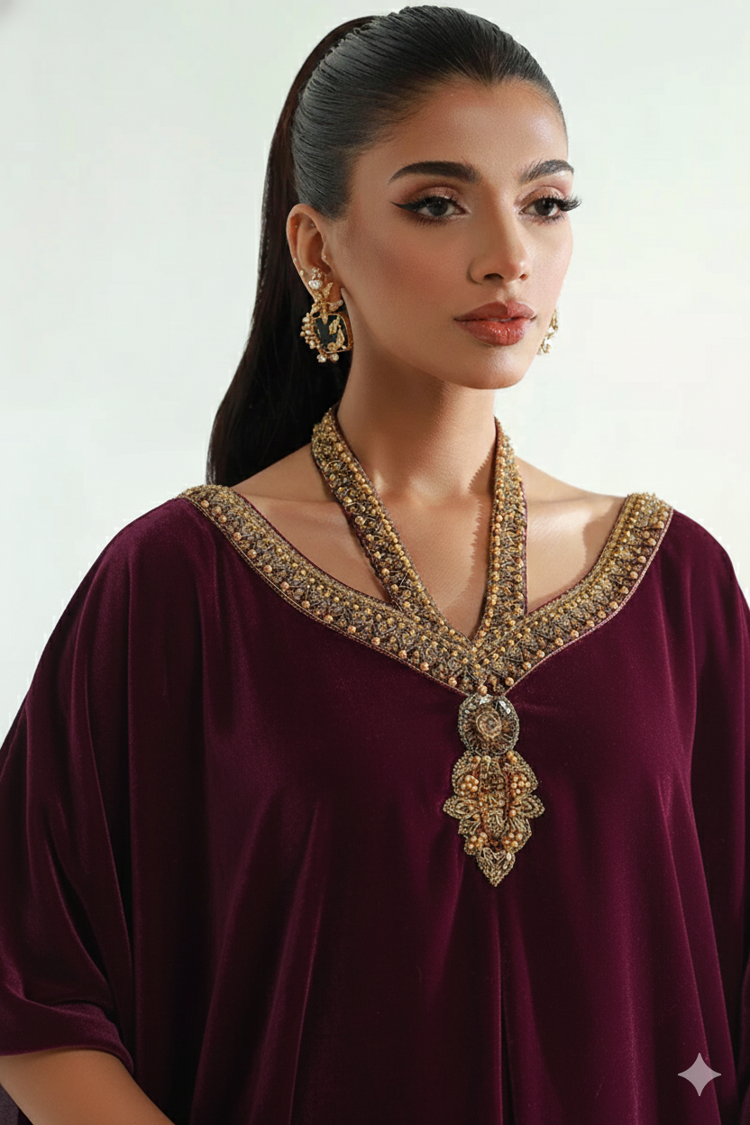 Violet Velvet Kaftan