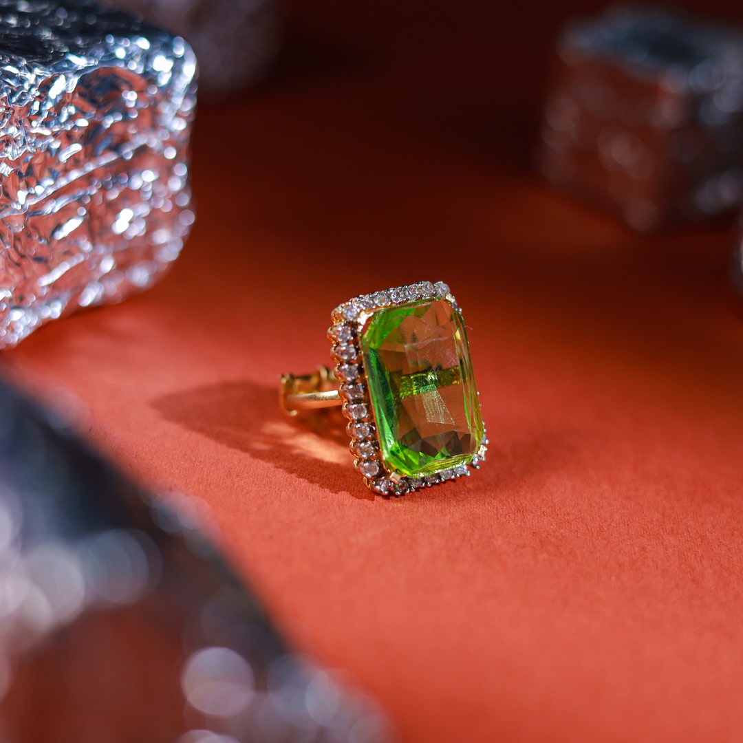 Grape Green Stone Ring