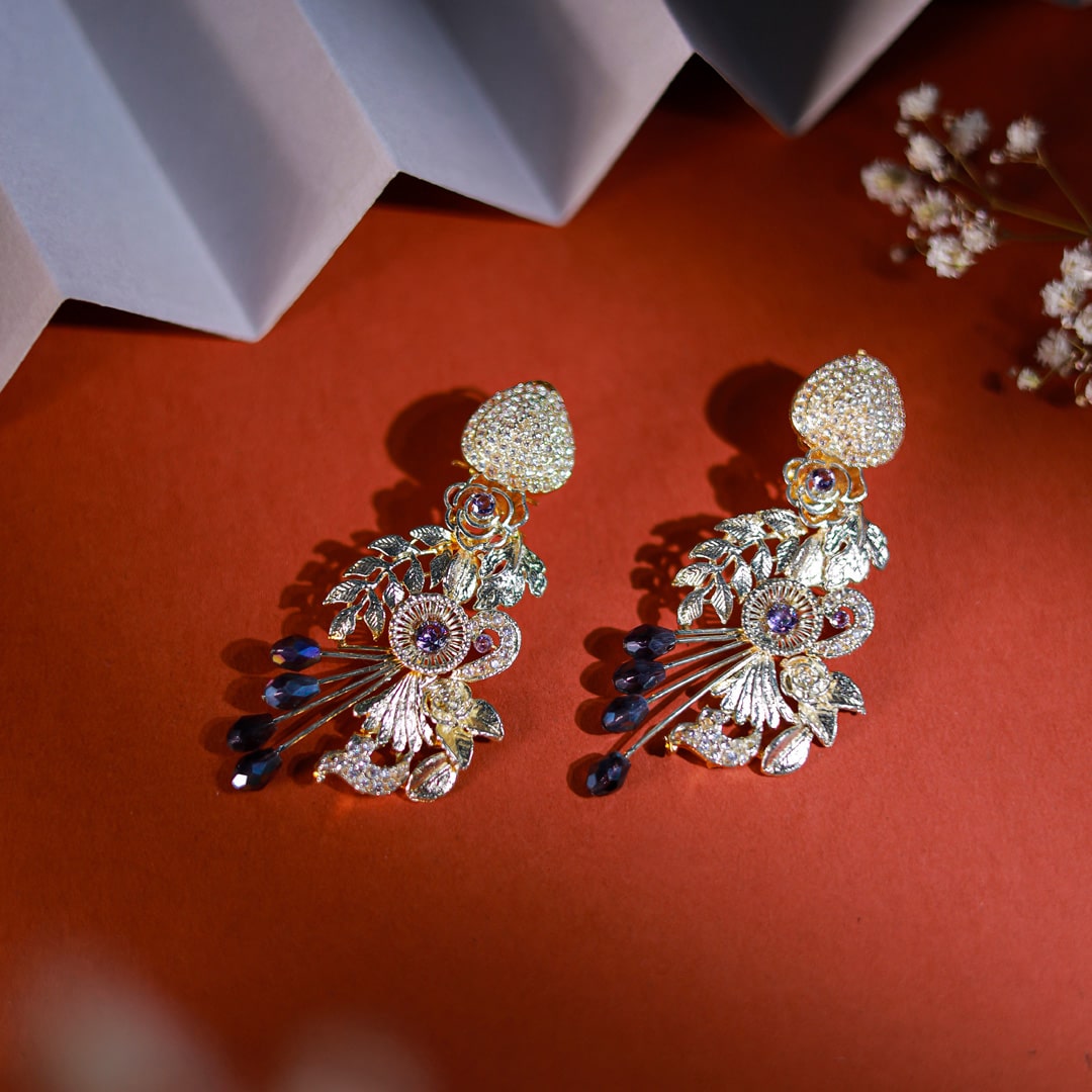 OMBRE VIOLET CRYSTAL EARRINGS