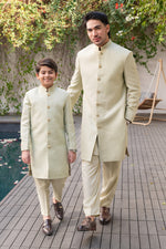 Lime Gold Sherwani Combo