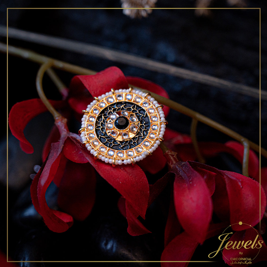 Black Rose Meena Ring