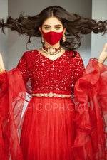 Ruby Red Sequin Pishwas