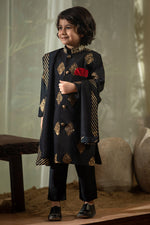 Lux Black sherwani Kids