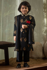 Lux Black sherwani Kids